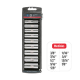 Juego de 9 dados largos cuadro 3/8' std, Truper