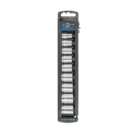 Juego de 9 dados cuadro 3/8' mm, Truper