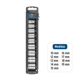 Juego de 9 dados cuadro 3/8' mm, Truper
