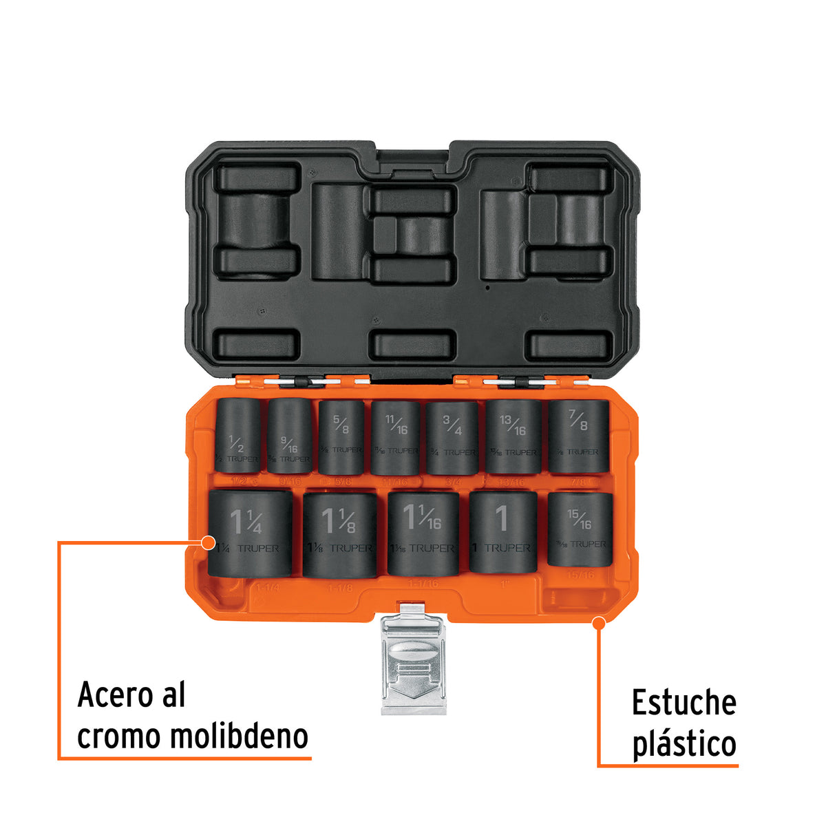 Juego de 12 dados cuadro 1/2' de impacto 6 puntas std