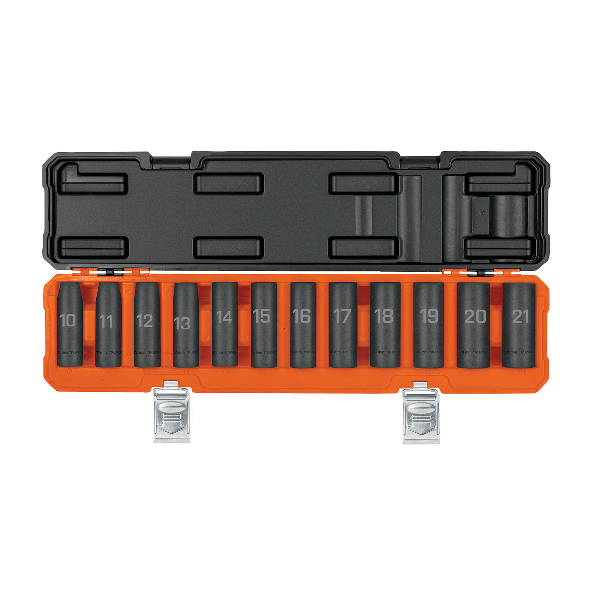 Juego de 12 dados largos de impacto cuadro 1/2" 6 puntas mm