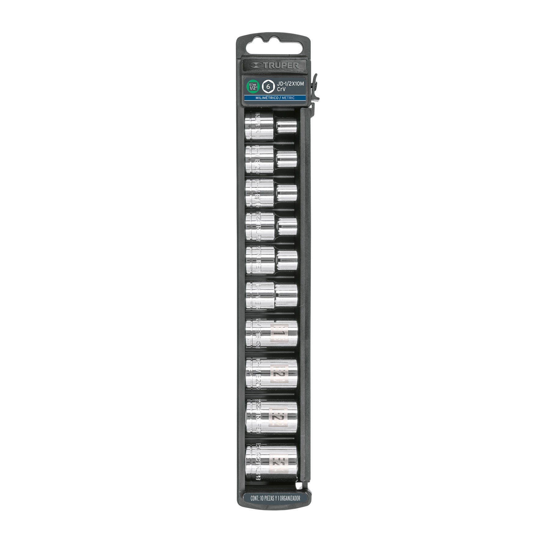 Juego de 10 dados cuadro 1/2' torx, Truper