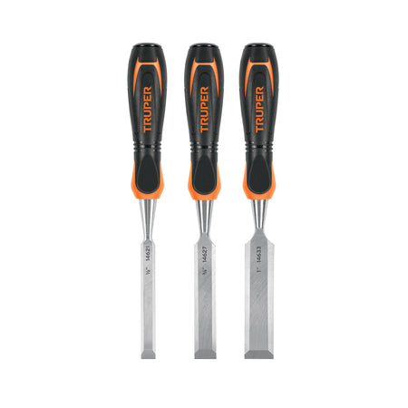 Juego de 3 formones mango Comfort Grip Truper