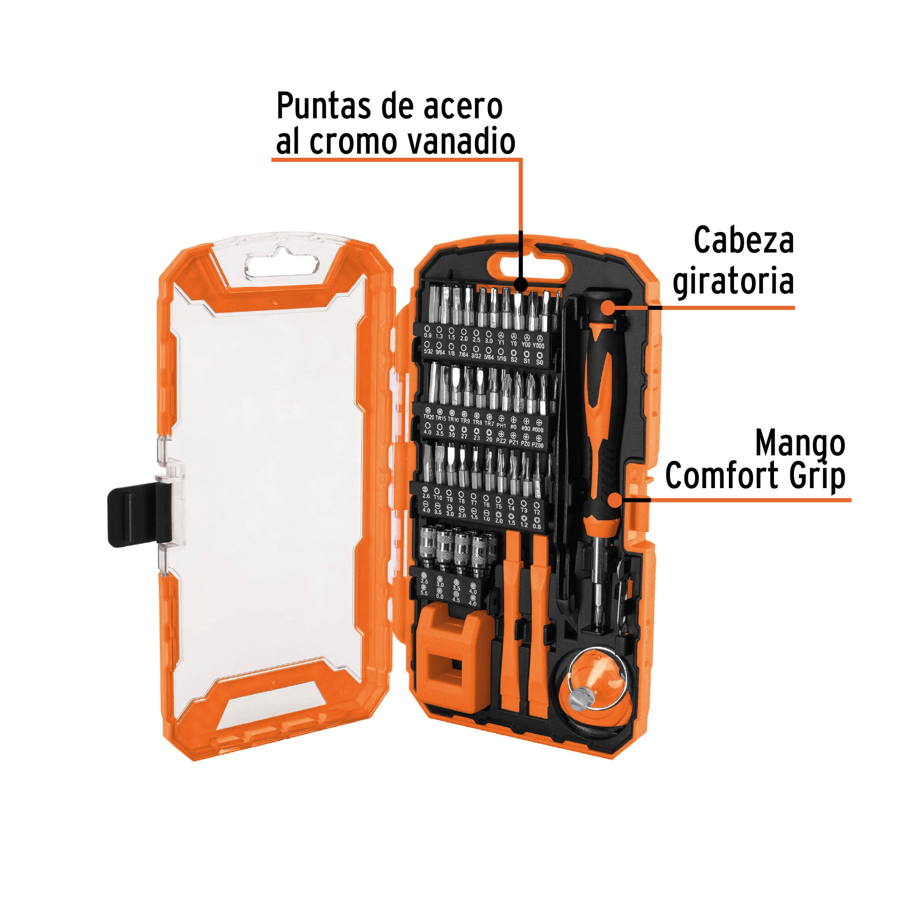 Juego de 77 piezas para reparacion de electronica Truper