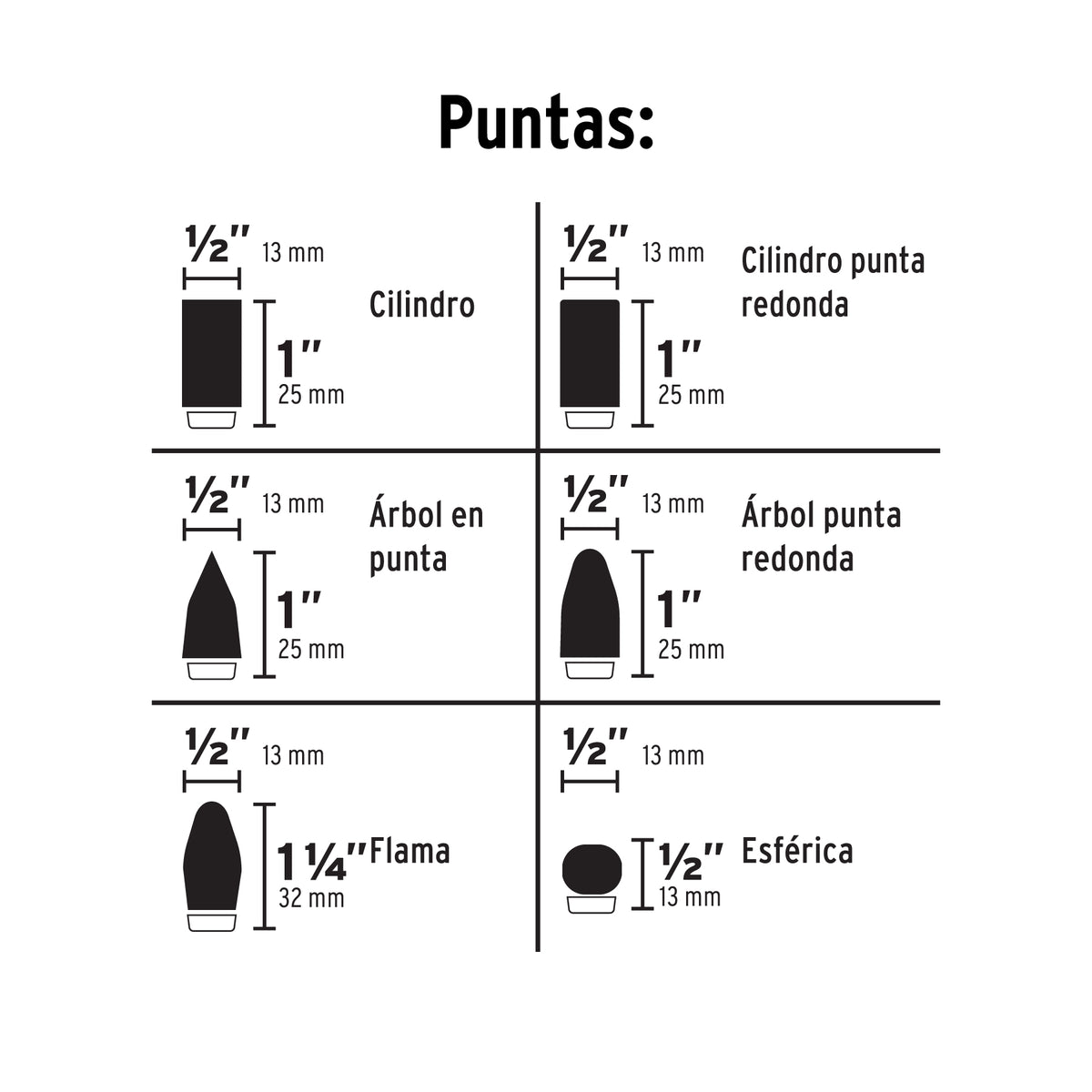 Juego de 6 limas rotativas TRUPER