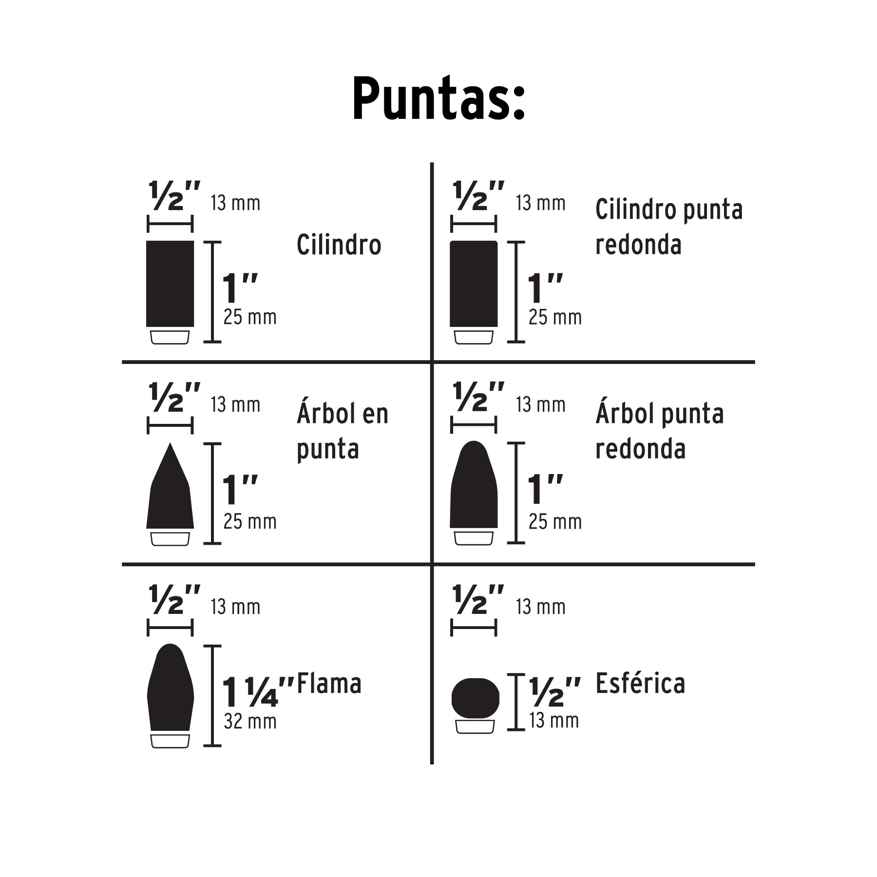 Juego de 6 limas rotativas TRUPER
