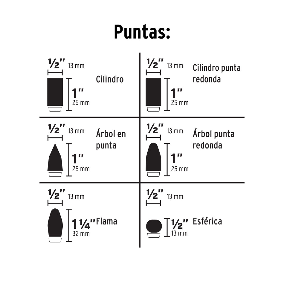 Juego de 6 limas rotativas TRUPER