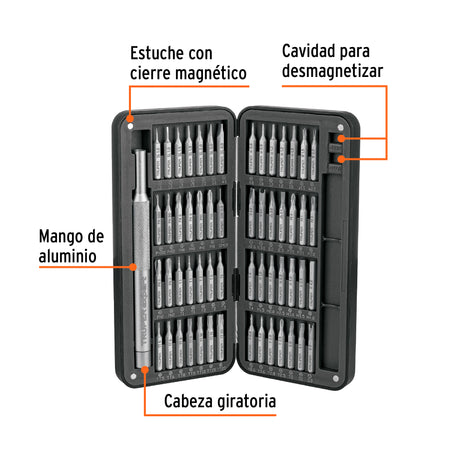 Desarmador de precisión con 56 puntas intercambiables, EXPER