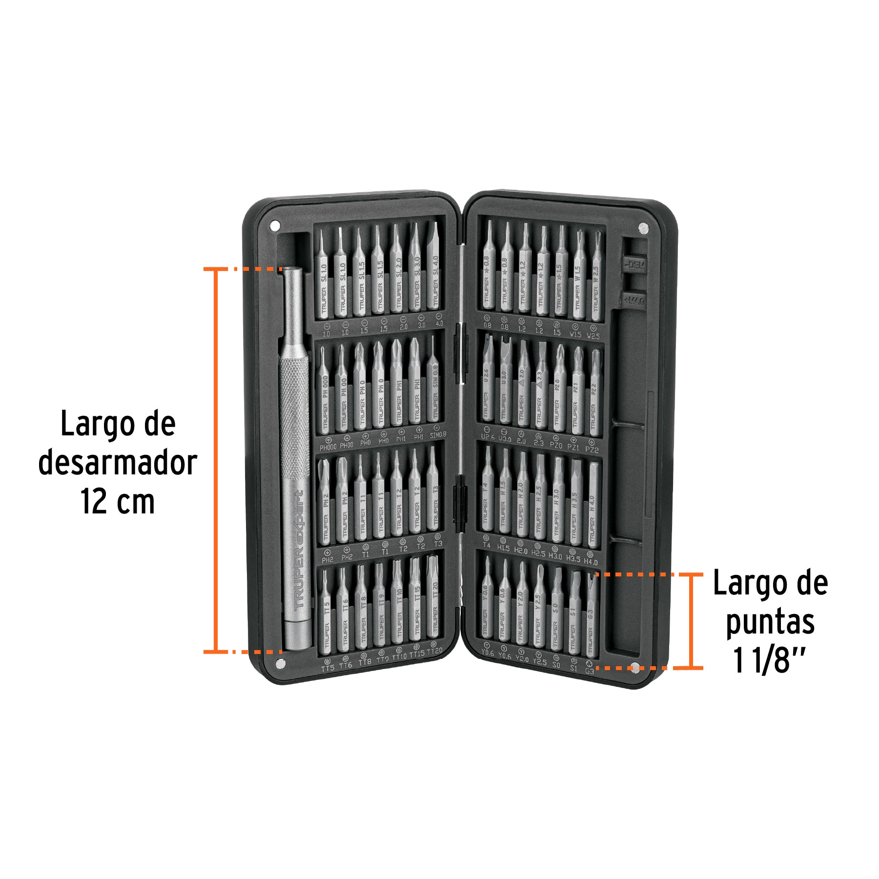 Desarmador de precisión con 56 puntas intercambiables, EXPER
