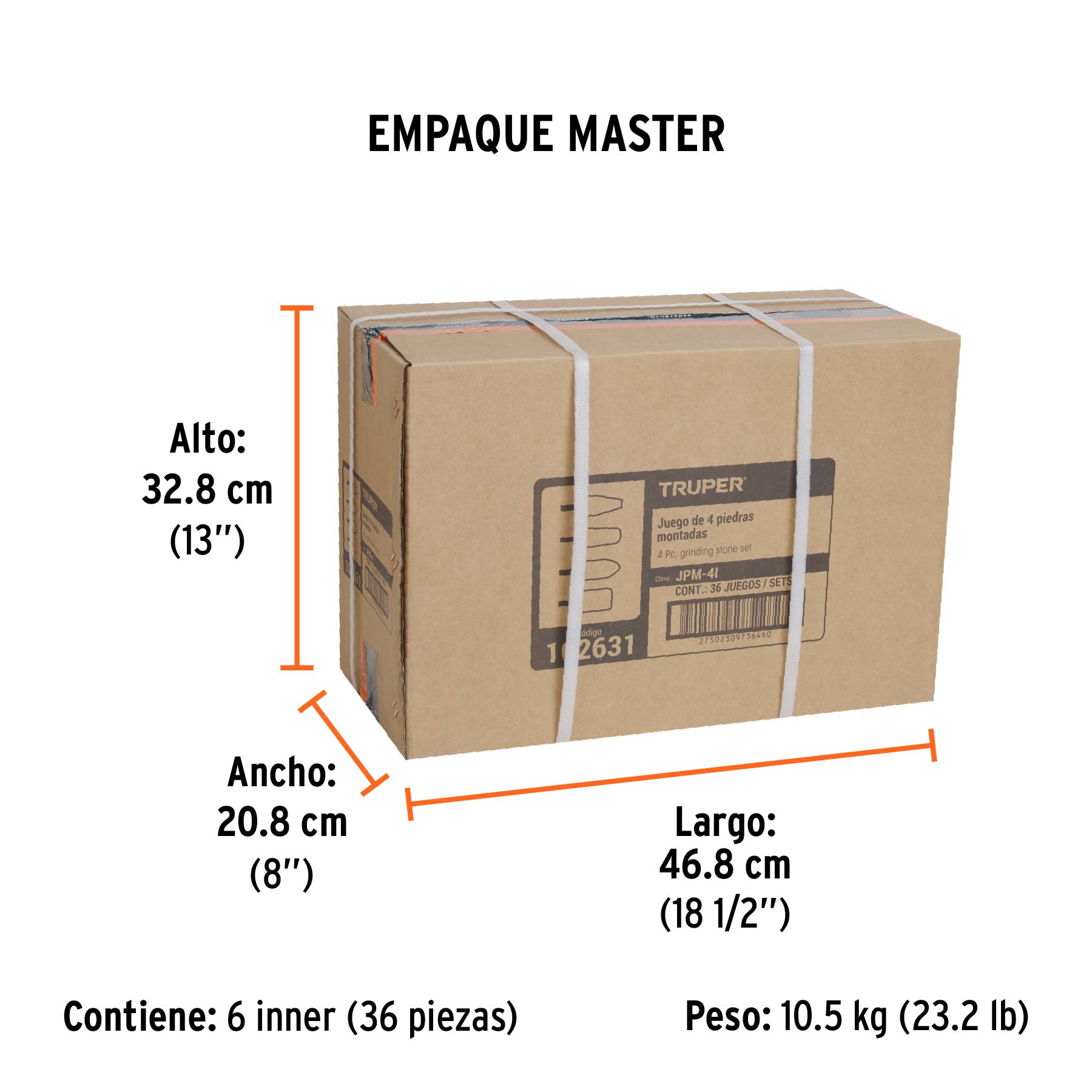 Juego de 4 piedras montadas zanco 1/4" acero inoxidable