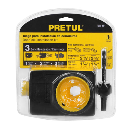 Juego de para instalar cerraduras Pretul 4 pzas