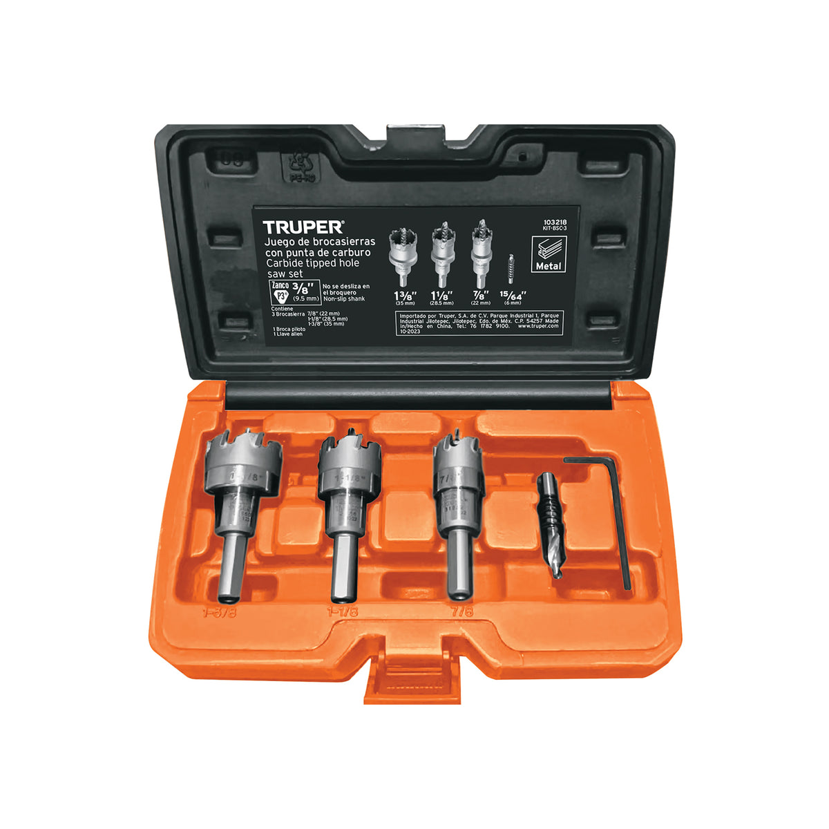 Juego de 3 brocasierras de carburo de tungsteno Truper