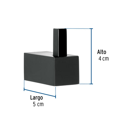 Gancho sencillo para toallas, negro, FOSET KUBO