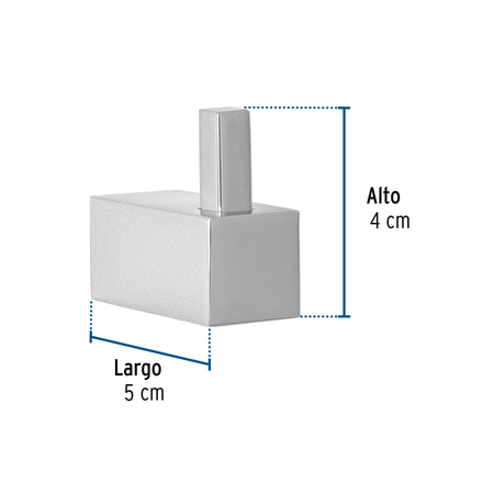 Gancho sencillo para toallas, cromo, FOSET KUBO
