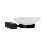 Jabonera con plato de vidrio, negro, FOSET KUBO
