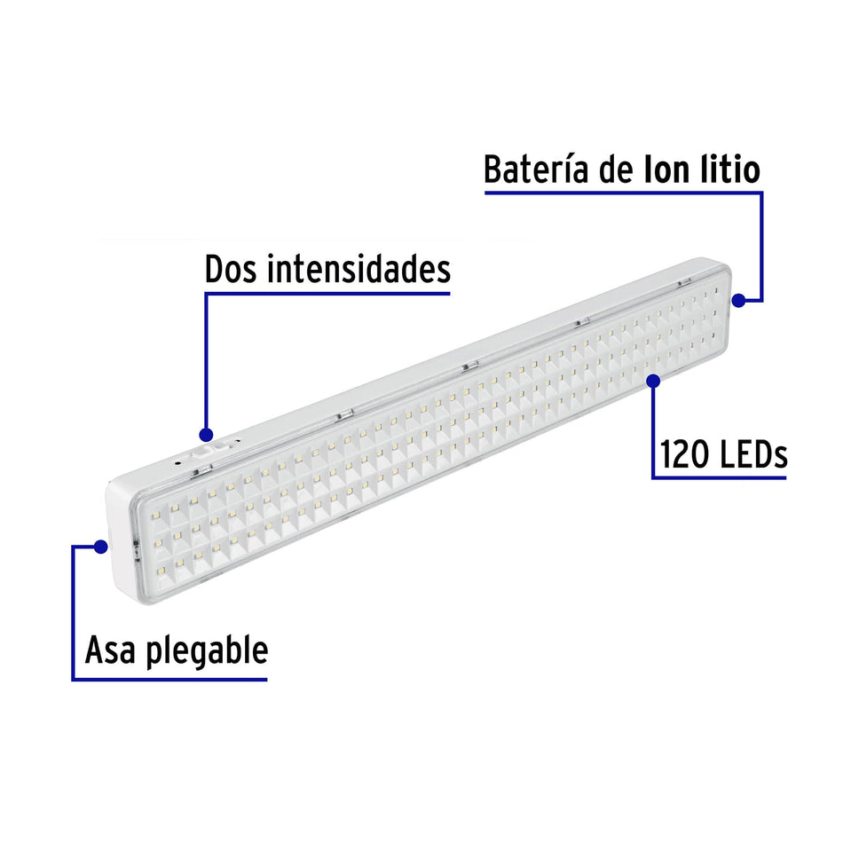 Lámpara de emergencia de 120 Leds 1000 lm recargable Volteck