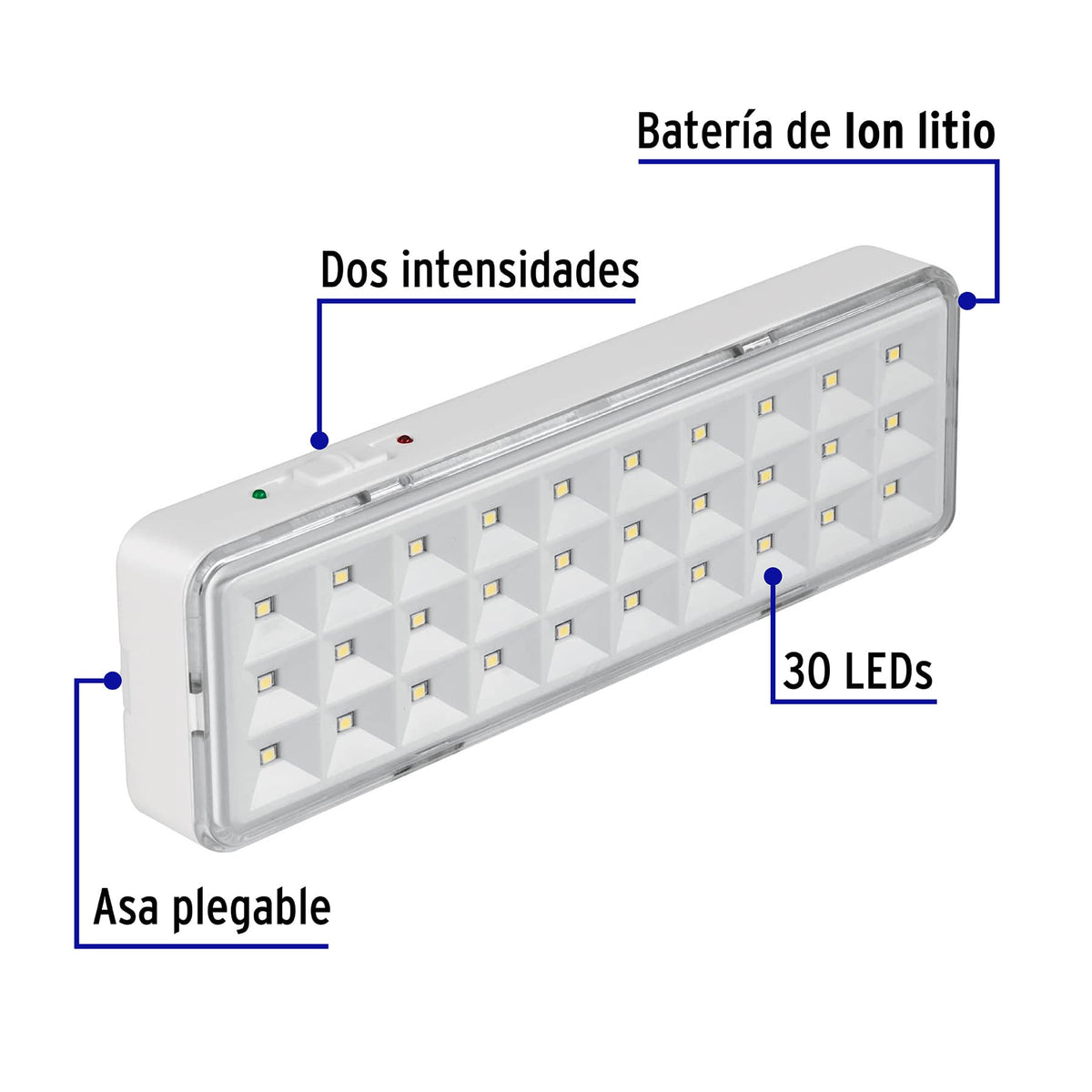 Lampara de emergencia de recargable Volteck 220 lm