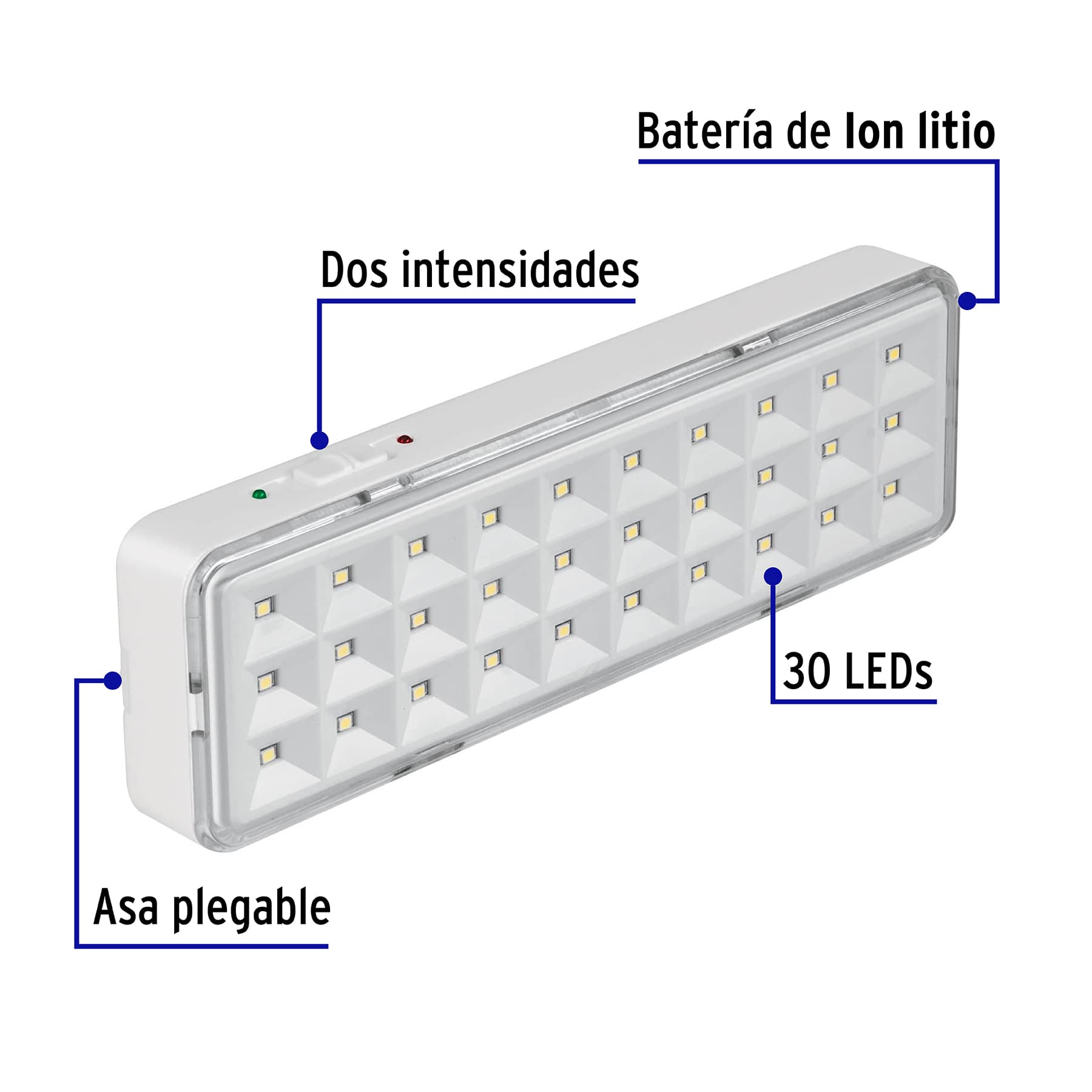 Lampara de emergencia de recargable Volteck 220 lm