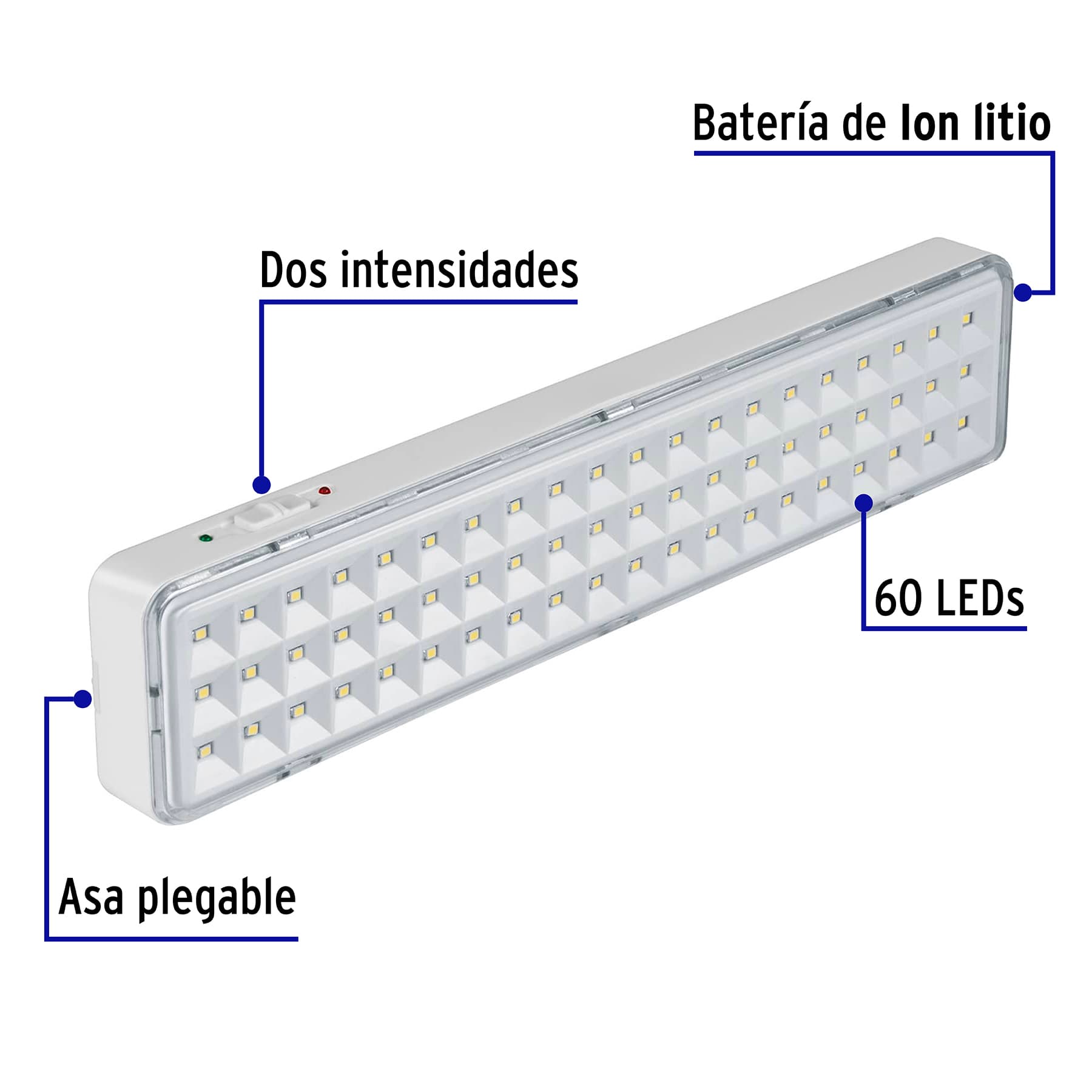 Lampara de emergencia de recargable Volteck 300 lm