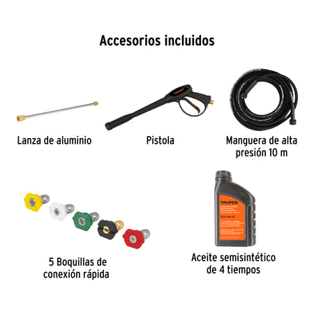 Hidrolavadora con motor a gasolina 2800 PSI TRUPER