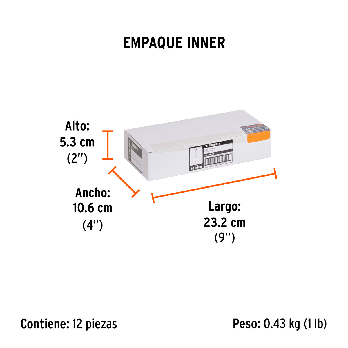 Blíster con 2 lápices de 18 cm para carpintero, Truper