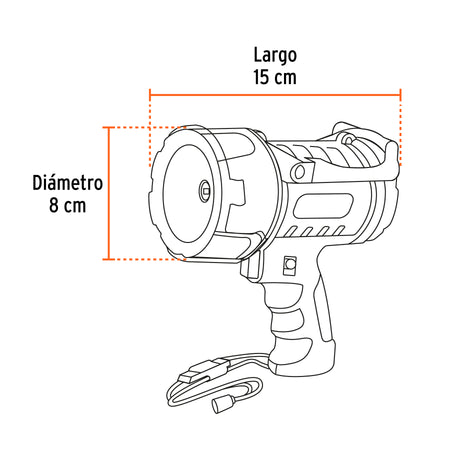 Linterna reflectora LED recargable TRUPER 2000 lm