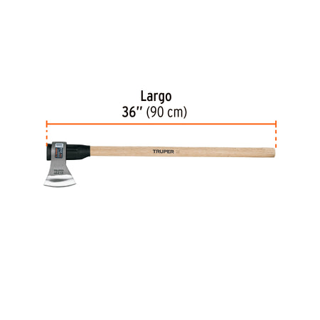 Hacha labor entera 2-1/2 lb, mango de madera 36', TRUPER