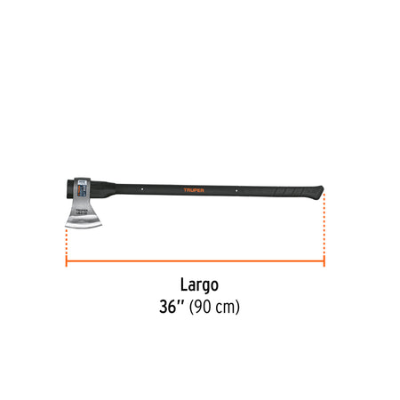 Hacha labor entera 2-1/2 lb, mango de fibra de vidrio 36'