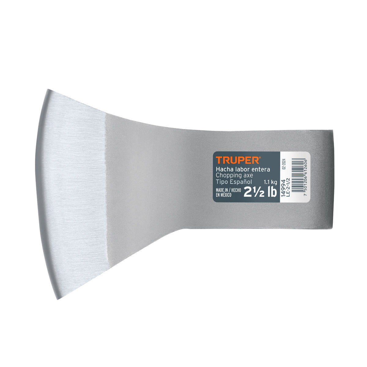 Hacha labor entera 2-1/2 lb, sin mango, TRUPER