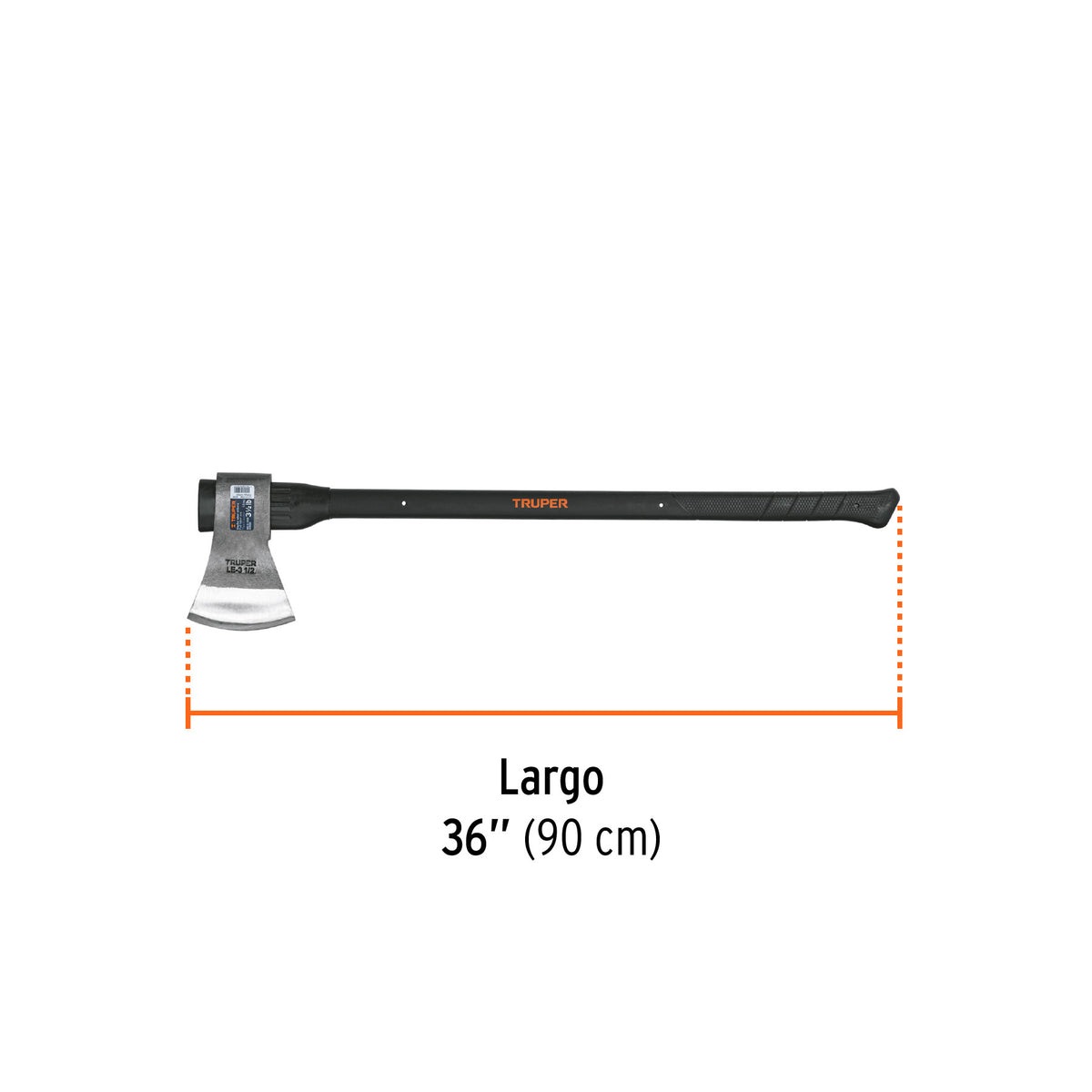 Hacha labor entera 3-1/2 lb, mango de fibra de vidrio 36'