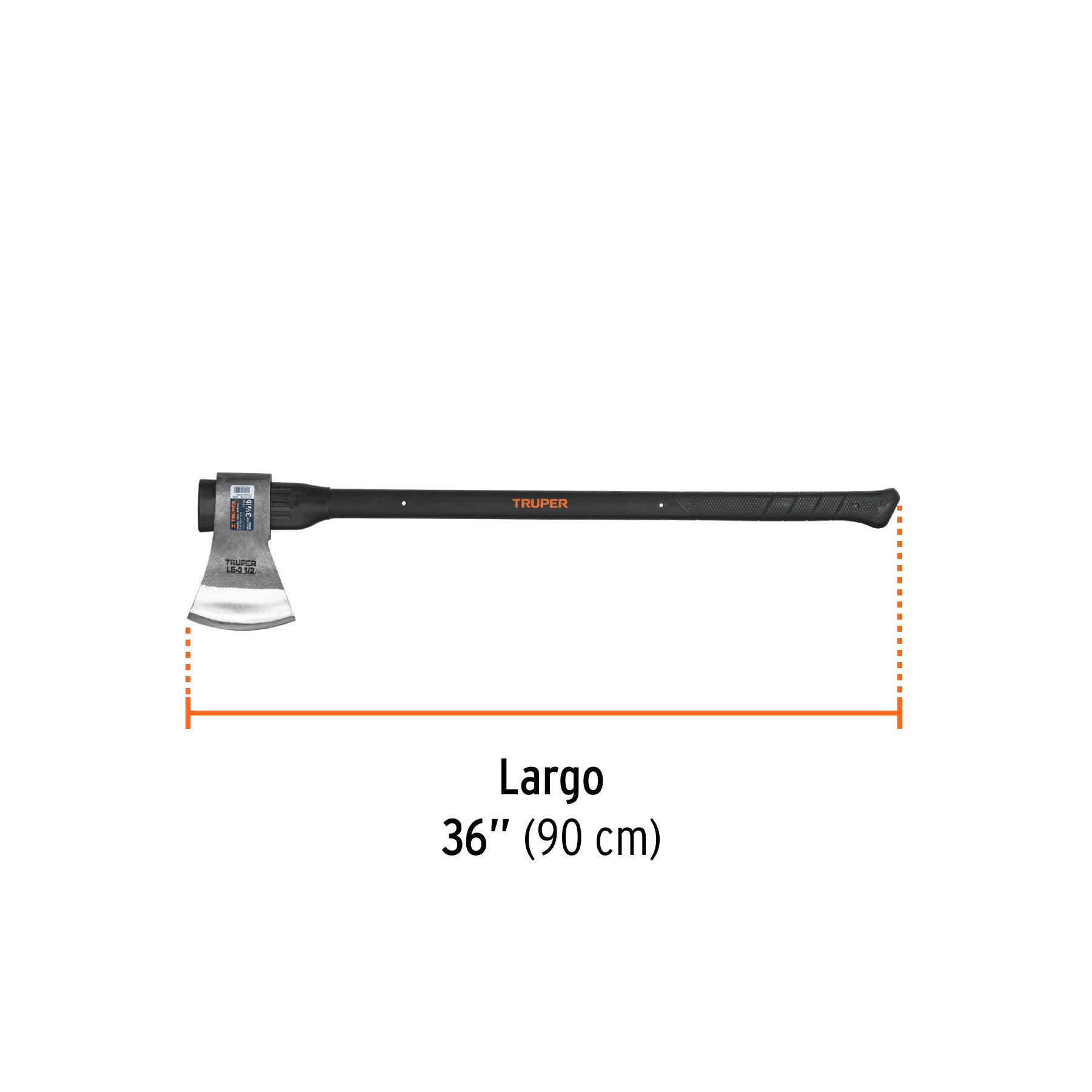 Hacha labor entera 3-1/2 lb, mango de fibra de vidrio 36'