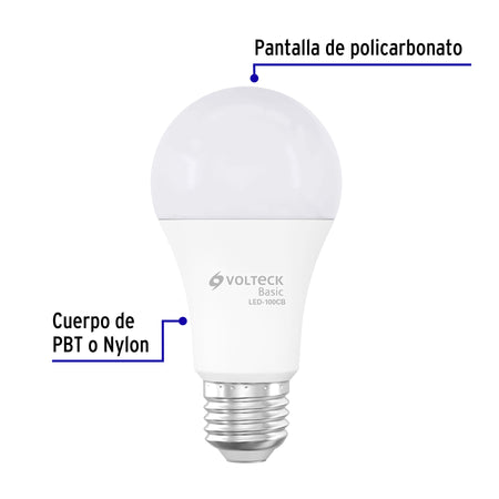 Foco LED 14W (75W) A19, 3000K blanca cálida, 1150 lm, BASIC