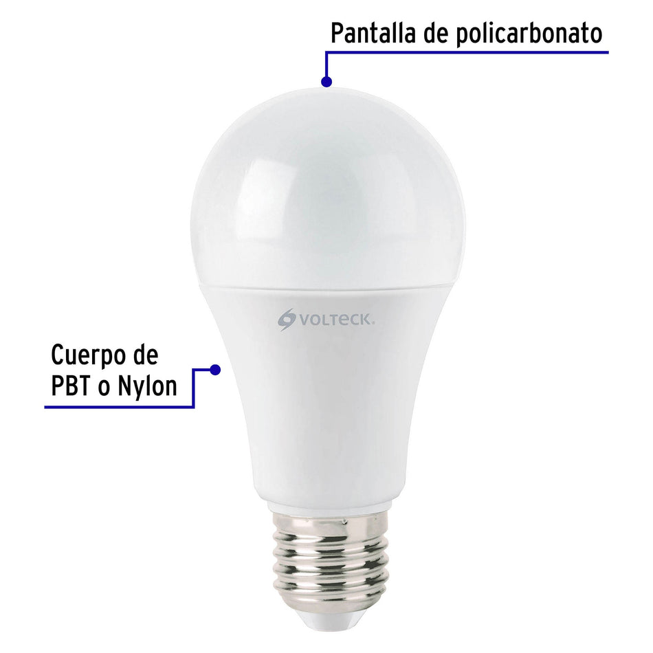 Foco LED 14W (100W) A19, 3000K blanca cálida, 1500 lm, caja