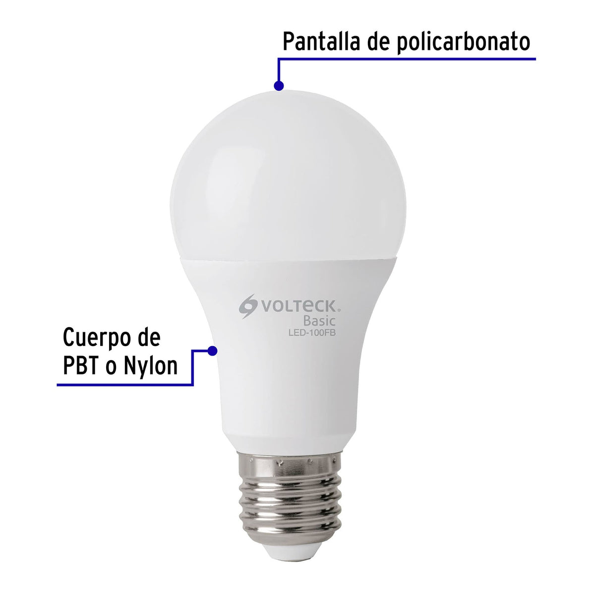 Pack 4 focos LED 14W (75W) A19, 6500K fría, 1150 lm, BASIC