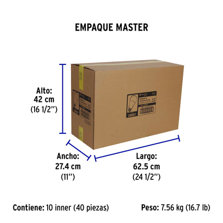Pack 4 focos LED 14W (75W) A19, 6500K fría, 1150 lm, BASIC