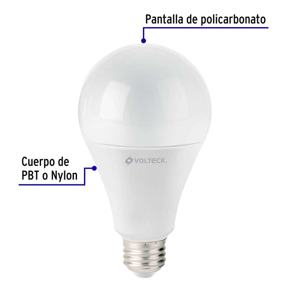 Foco LED 18W (125W) A25, 3000K blanca cálida, 1900 lm, caja