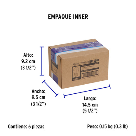 Foco LED filamento 1 W, S14, 2200K luz ambar, E26, VOLTECK