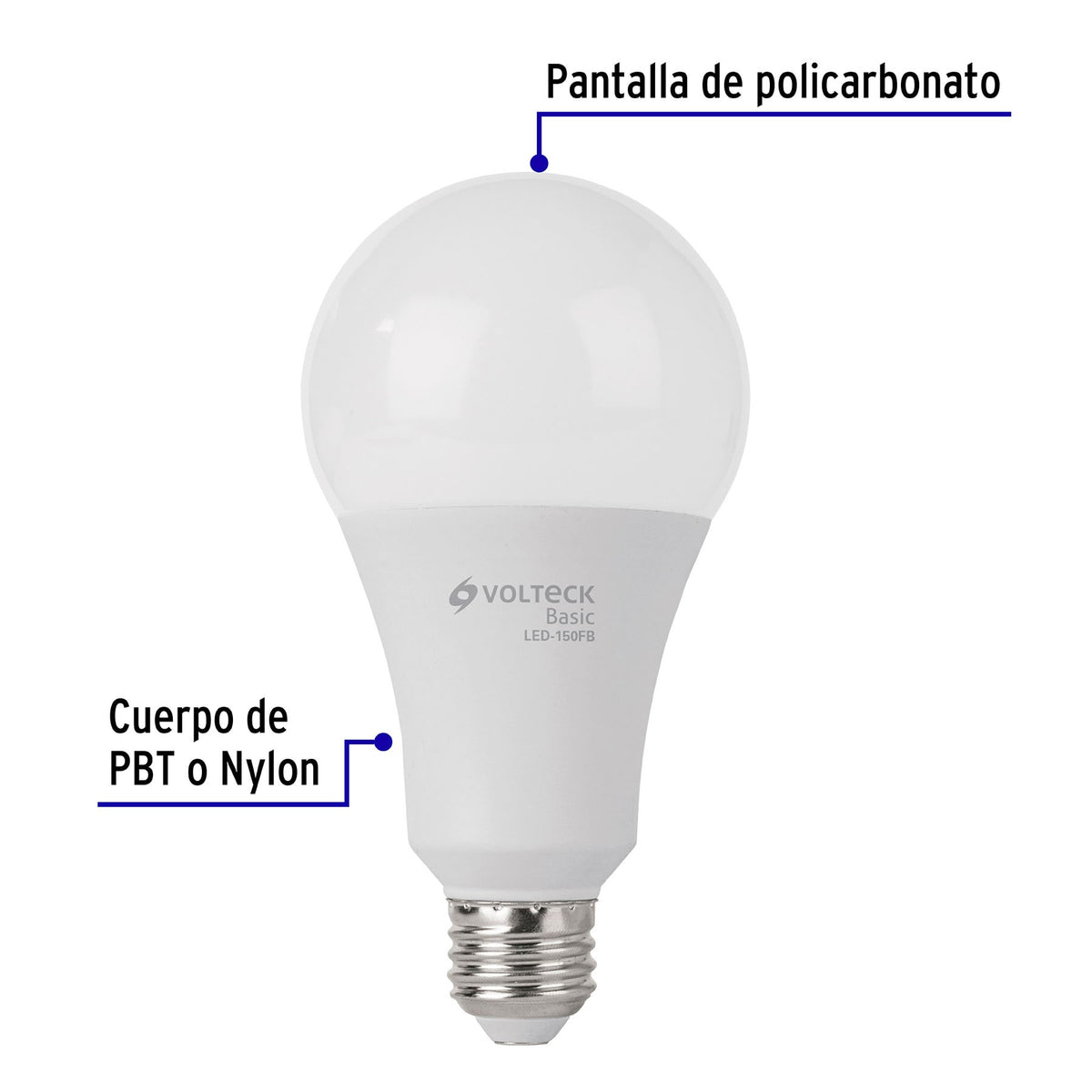 Foco LED 18W (125W) A25, 6500K blanca fría, 1800 lm, BASIC