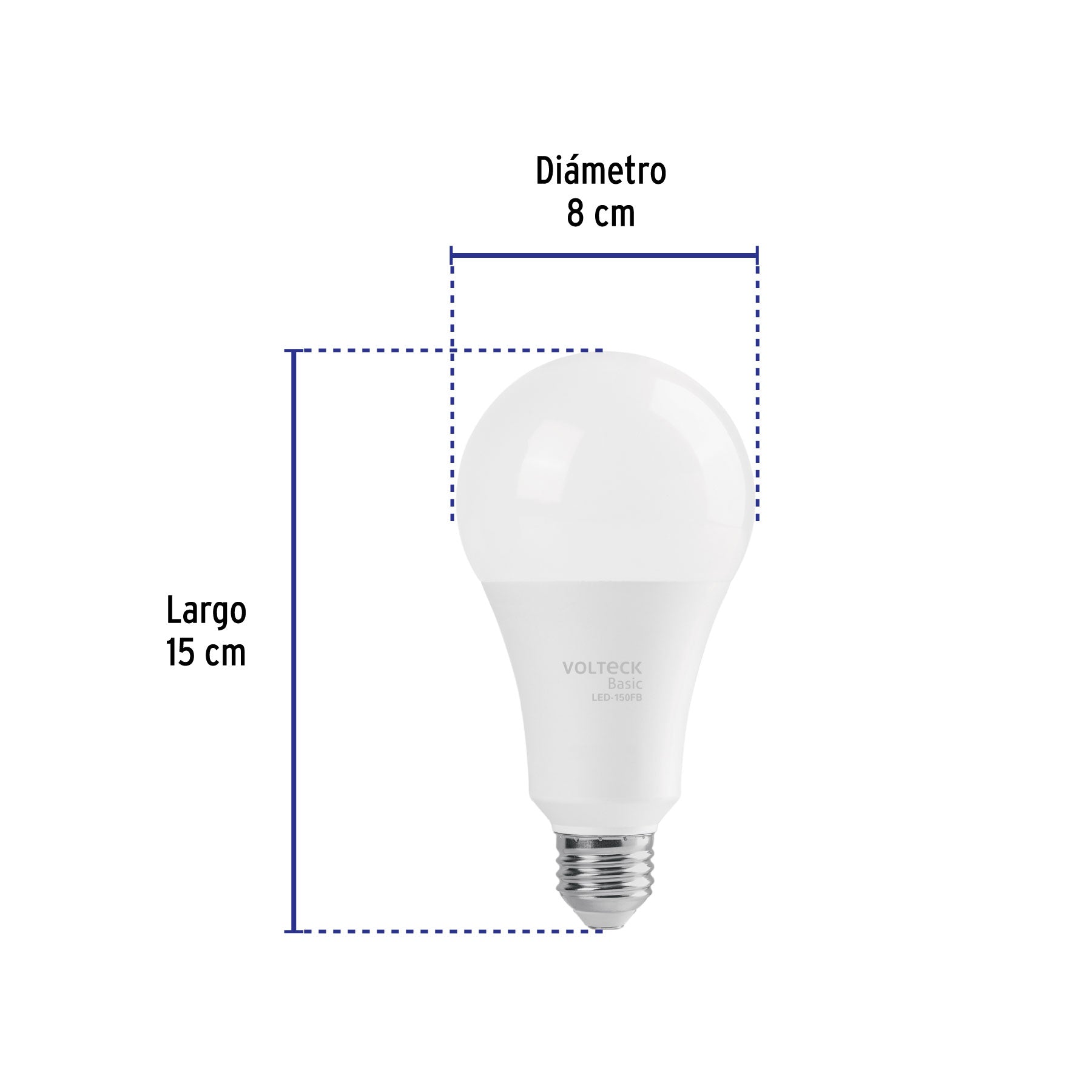 Foco LED 18W (125W) A25, 6500K blanca fría, 1800 lm, BASIC