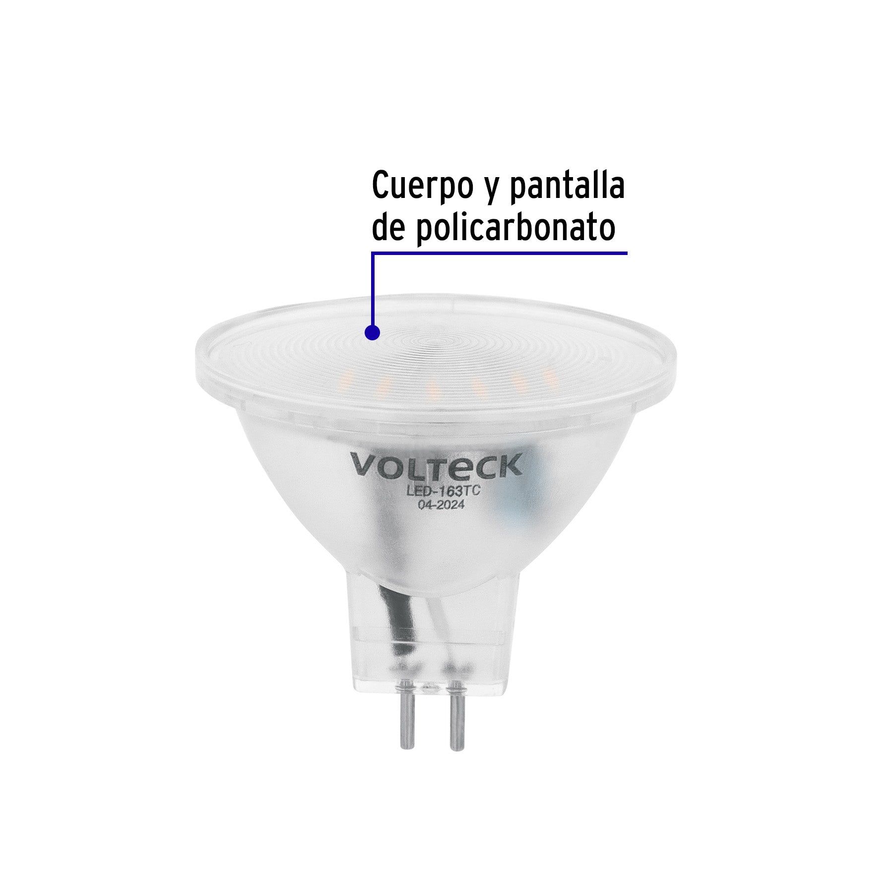 Lampara trans. de LED 3W MR16 base GU5.3 luz calida blister