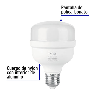 Foco LED alta potencia 20W (170W) 6500K blanca fria BASIC