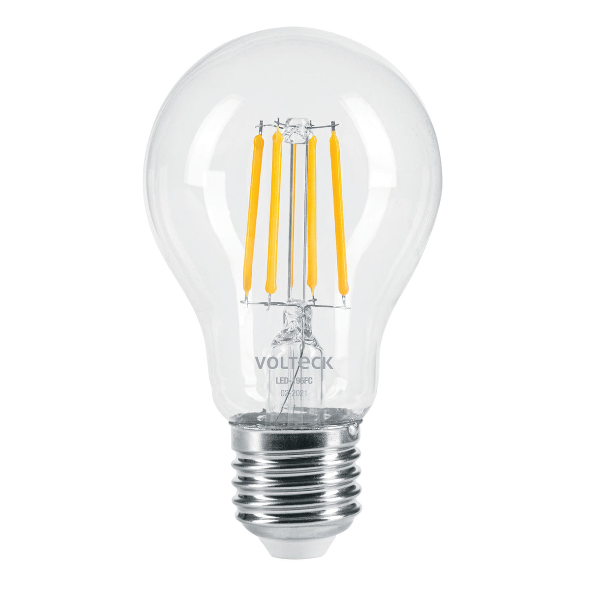 Foco LED filamento 6 W, A19, 2700K luz ambar, E26, VOLTECK