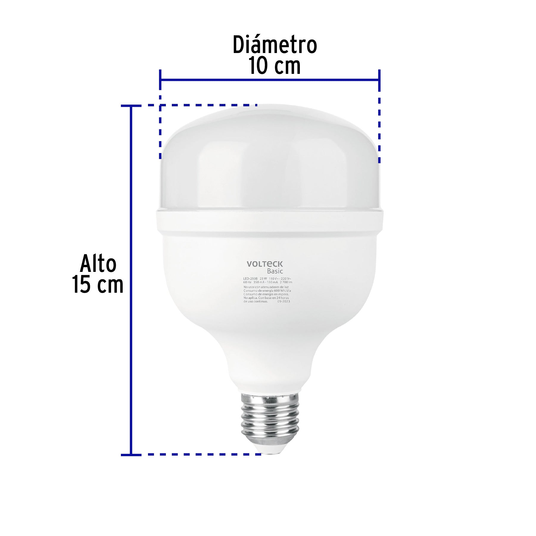 Foco LED alta potencia 25W (250W) 6500K blanca fría, BASIC