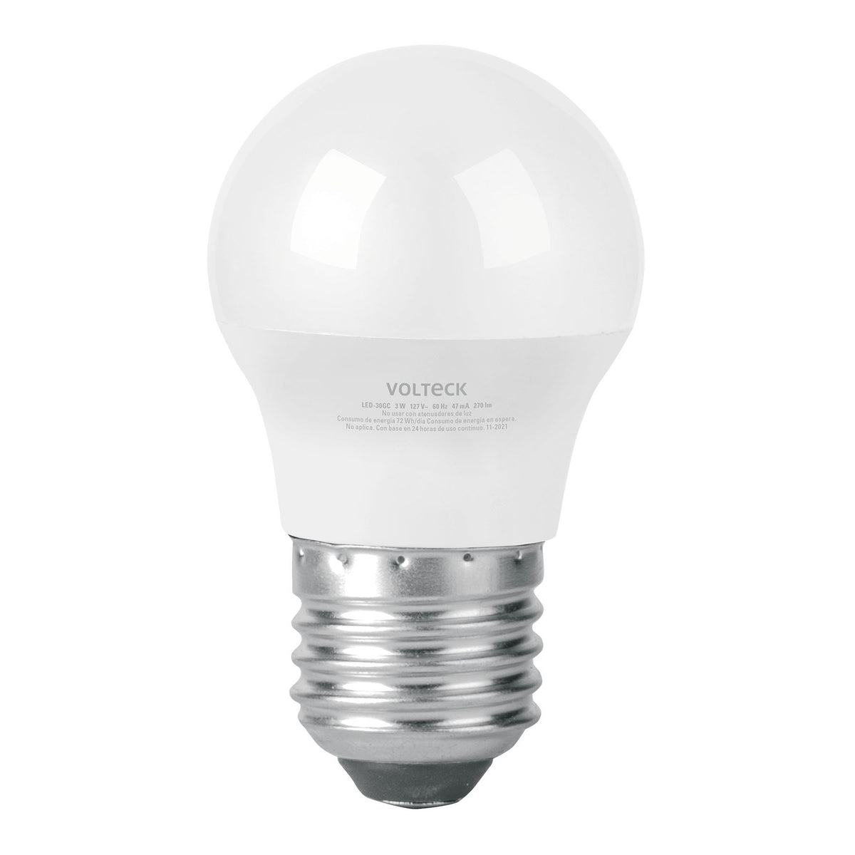 Foco LED 3W (25W) A19, 3000K blanca cálida, 270 lm, blíster