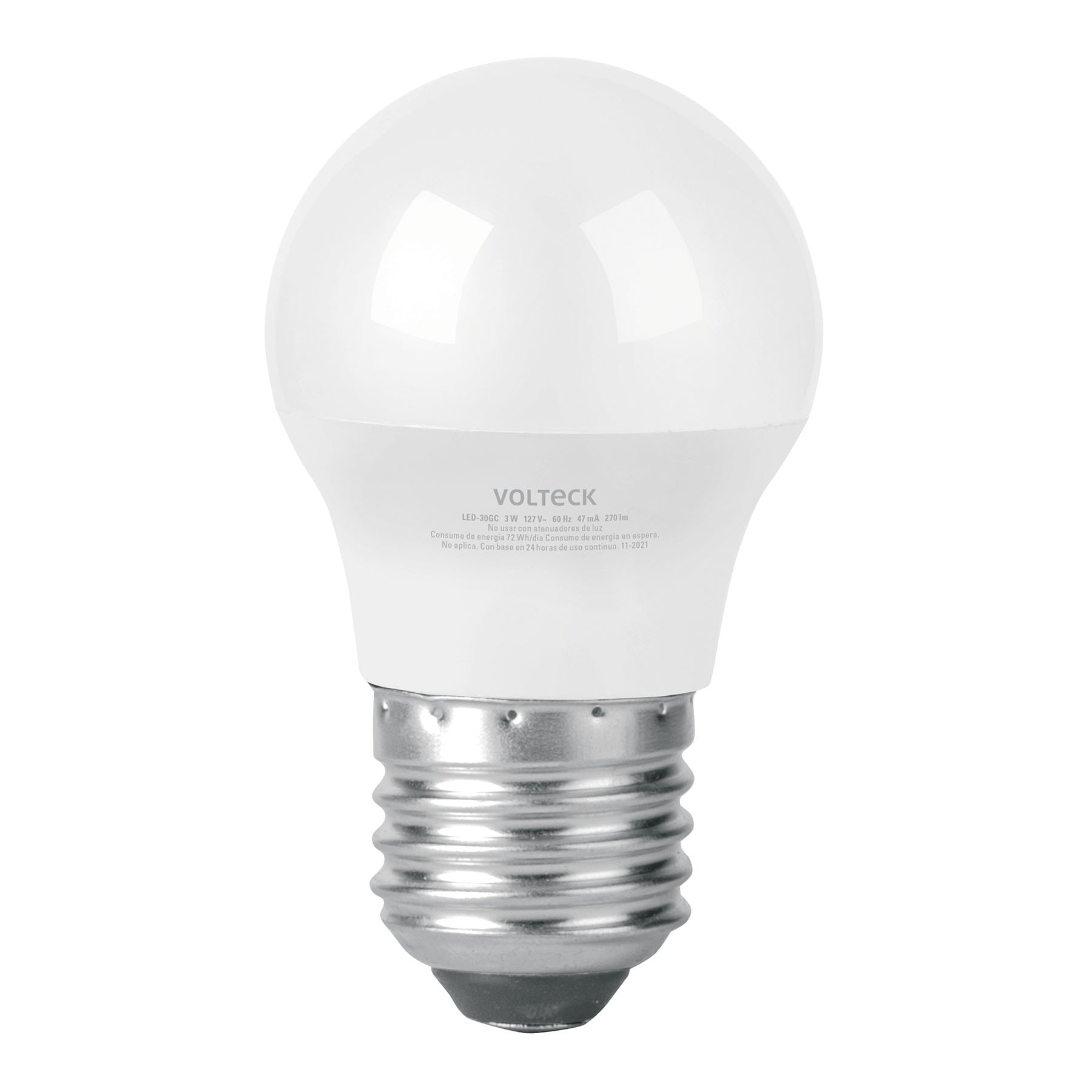 Foco LED 3W (25W) A19, 3000K blanca cálida, 270 lm, blíster