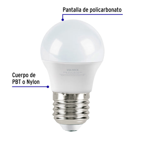 Foco LED 3W (25W) A19, 6500K blanca fría, 270 lm, blíster