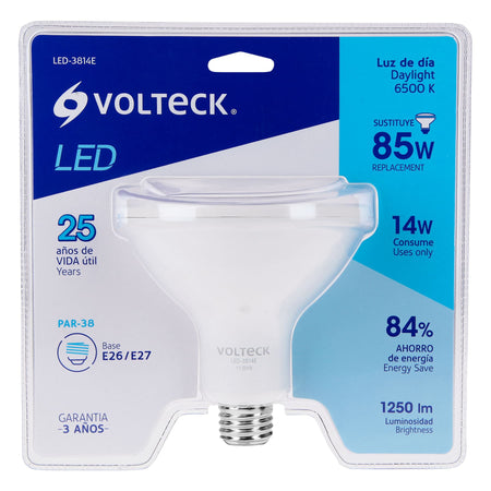 Foco LED 14 W tipo PAR38, 6500K blanca fría, VOLTECK