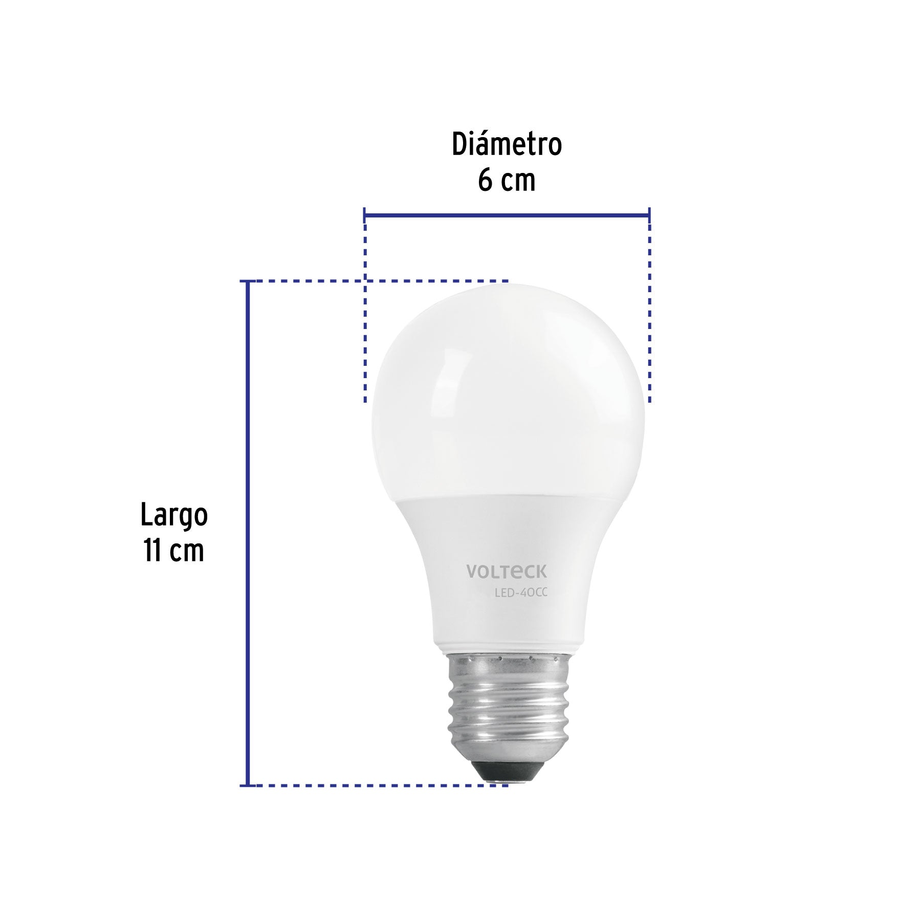 Foco LED 6W (40W) A19, 3000K blanca cálida, 440 lm, caja