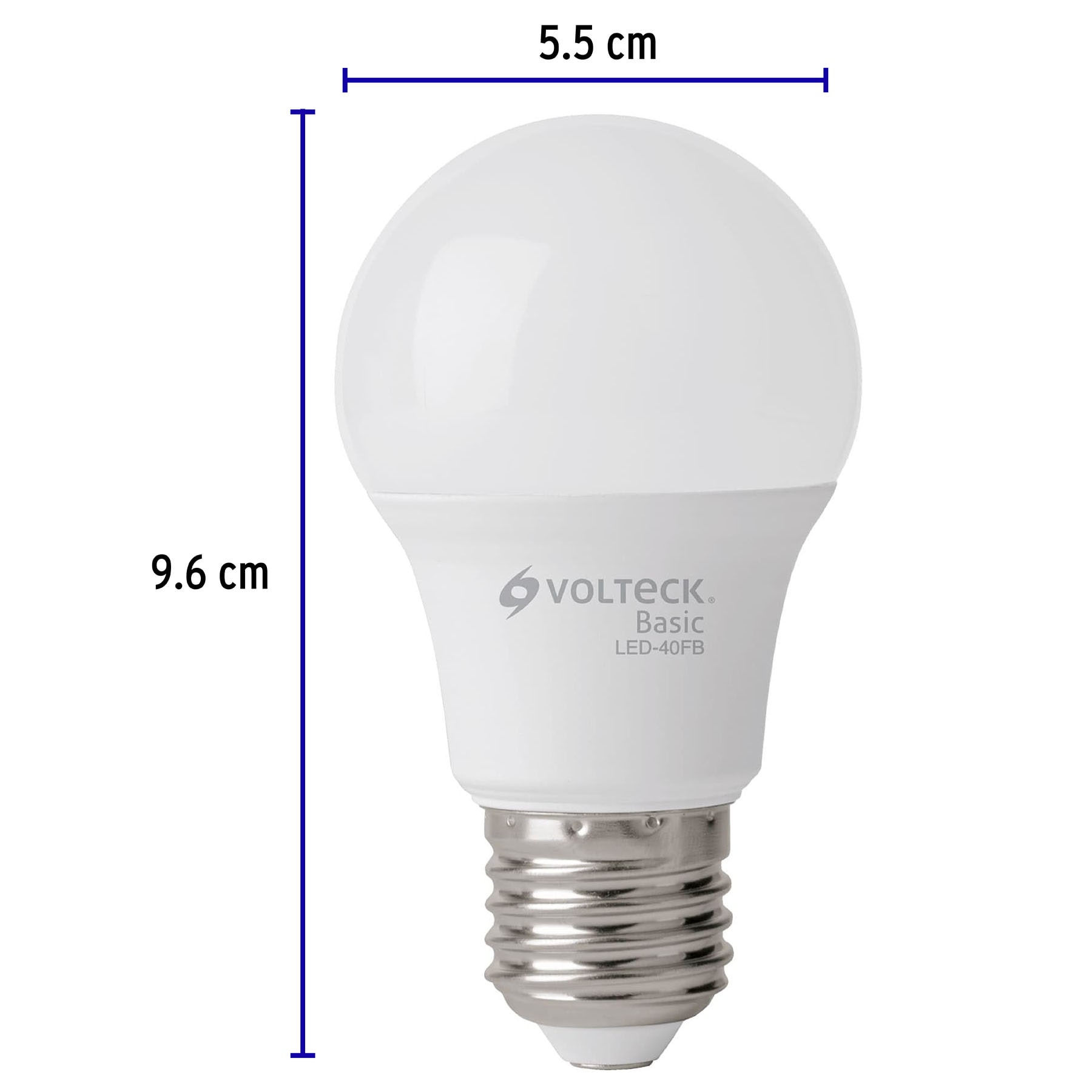Pack 4 focos LED 6W (40W) A19, 6500K fría, 570 lm, BASIC