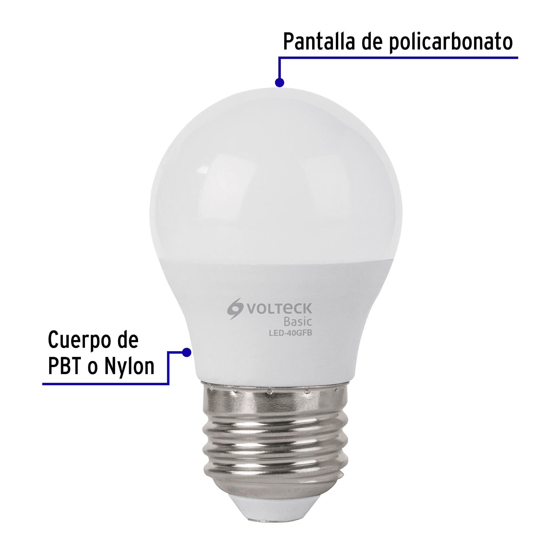 Foco LED 5W (40W) G45 6500K blanca fria 450 lm BASIC